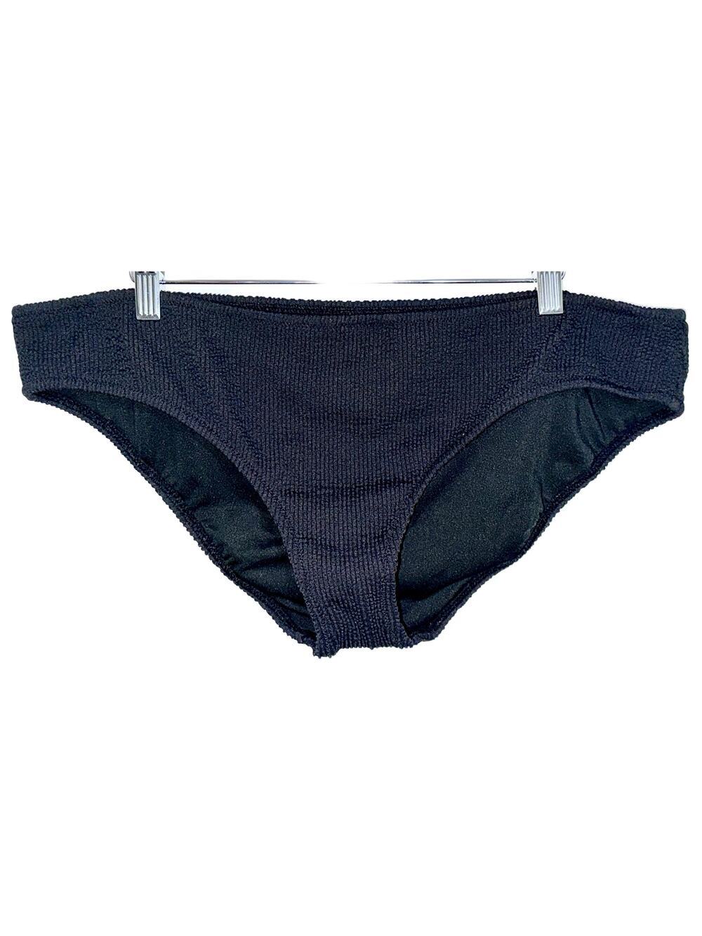 NWT J. Crew Textured Hipster Full-Coverage Bikini Bottom BP265 Black Size XXL 2X